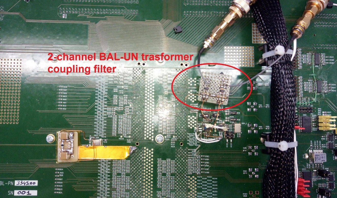 Fig. 6: PCB coupling filter mounting for oscilloscope measurements