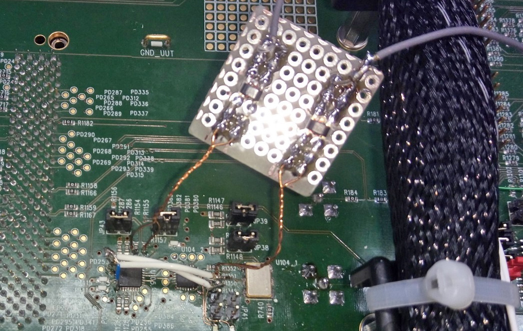 Fig. 7: PCB coupling filter mounting for oscilloscope measurements